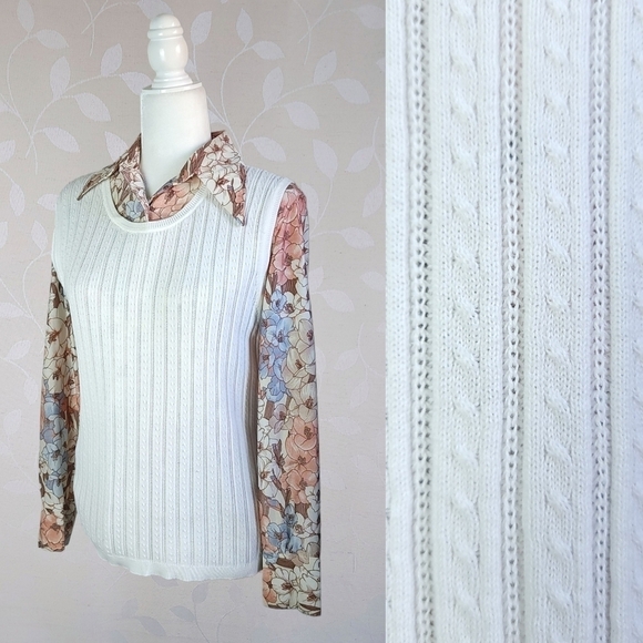 Foxcroft Classic Lightweight Supima Cotton Ribbed Knit Sweater Vest Tank Top - Picture 1 of 12